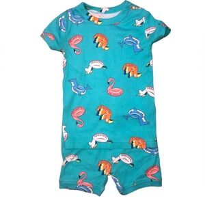 GAP Teal Onesie with Animal Print